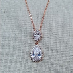 collier rose gold zircon mariage