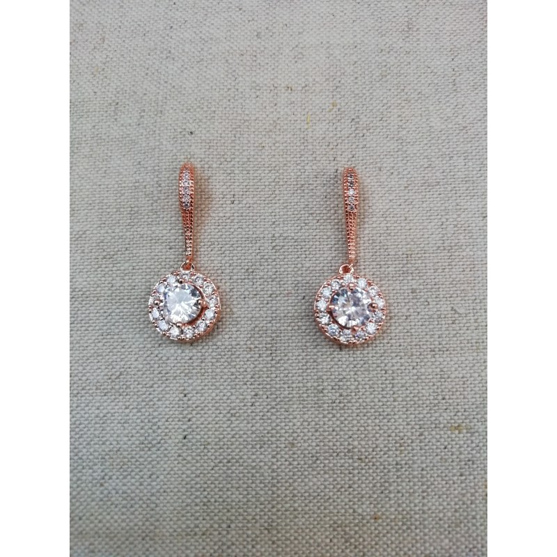 Boucles d'oreilles mariée rose doré Boucles d'oreilles mariée rose doré