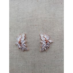 Boucles d'oreilles mariage rose gold zircon