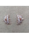 Boucles d'oreilles mariée rose doré , boucles d'oreilles mariage strass , mariage zircon