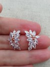 Boucles d'oreilles mariage rose gold zircon