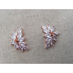 Boucles d'oreilles mariage rose gold zircon