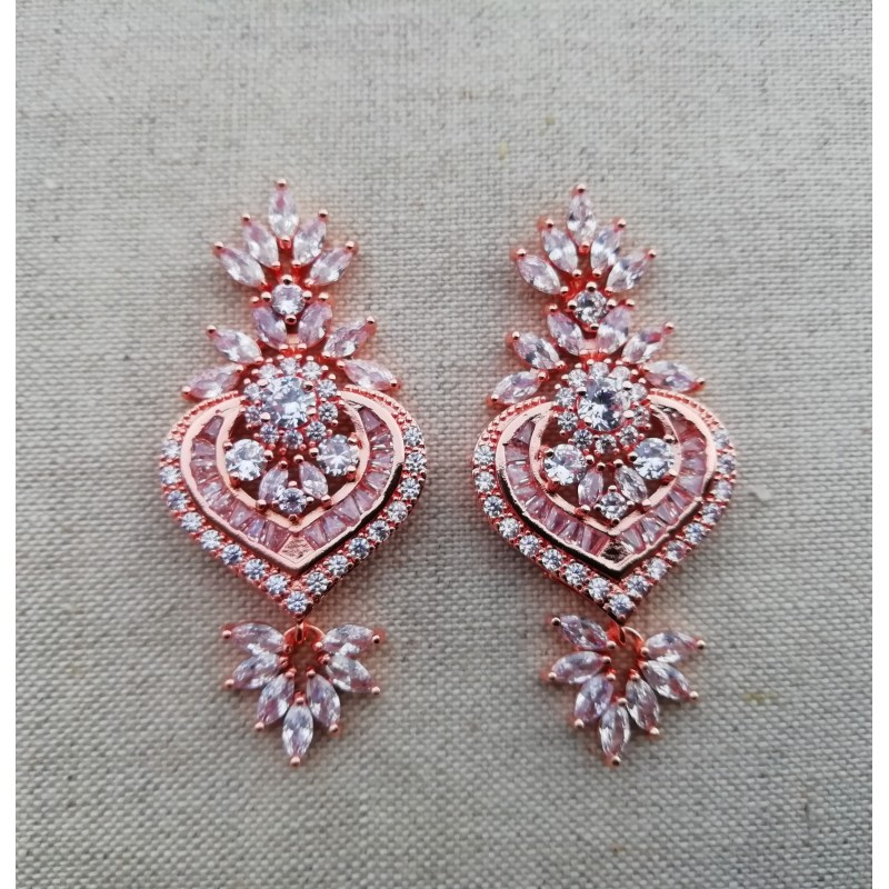 Boucles d'oreilles zircon - rose gold Boucles d'oreilles mariage rose gold zircon Boucles d'oreilles zircon - rose gold Boucles d'oreilles mariage rose gold zircon