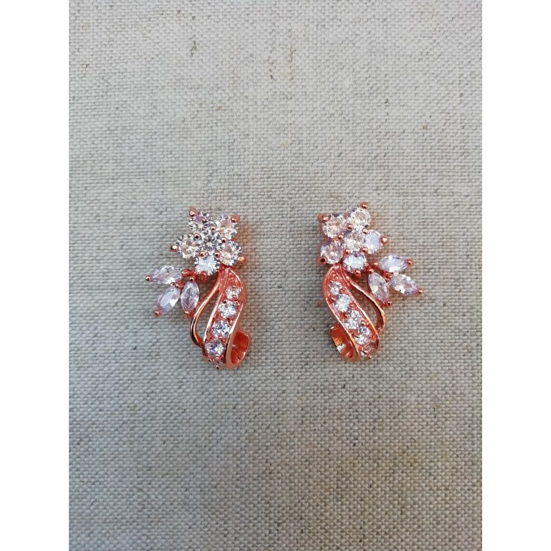 Boucles d'oreilles mariage rose gold zircon Boucles d'oreilles mariage rose gold zircon