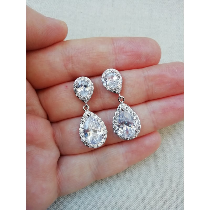 Boucles d'oreilles mariage zircon Boucles d'oreilles mariage zircon