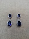 boucles d'oreilles zircon crystal swarovski bleu argent