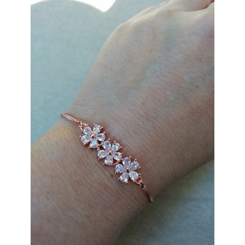 Bracelet mariée rose gold , bracelet mariage strass , bracelet mariage zircon Bracelet mariée rose gold , bracelet mariage strass , bracelet mariage zircon